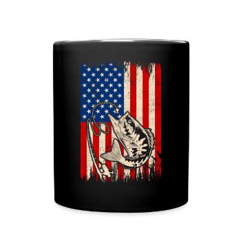 Bass Fish - Full Colour Mug - black - Front