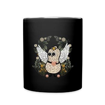 Peanut Angel Nature Heart Hearts Peanuts Flowers - Full Colour Mug - black - Front