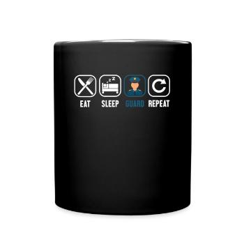 Manger Dormir Garde Policiers Répétitif Corrections - Mug uni - noir - Devant