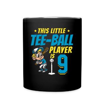 Tee-ball player Party 9th Birthday Tee-ball player - Full Colour Mug - black - Front