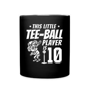 Tee-ball player 10th Birthday 10 Years Old Tee-bal - Tasse einfarbig - Schwarz - Vorne