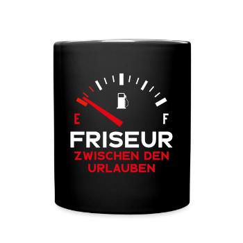 LUSTIG FRISEUR ZWISCHEN DEN URLAUBEN - Tasse einfarbig - Schwarz - Vorne
