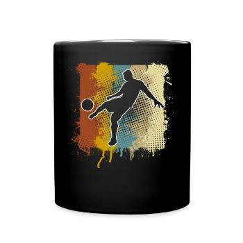 Fußball Fußballer - Tasse einfarbig - Schwarz - Vorne