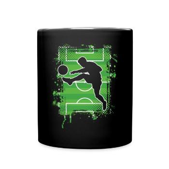 Fußball Fußballer - Tasse einfarbig - Schwarz - Vorne