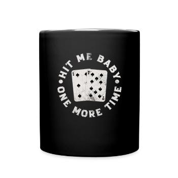Black Jack Blackjack Kartenspiel Casino Geschenk - Tasse einfarbig - Schwarz - Vorne