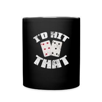 Black Jack Blackjack Kartenspiel Casino Geschenk - Tasse einfarbig - Schwarz - Vorne