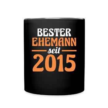 Valentinstag Bester Ehemann Seit 2015 - Tasse einfarbig - Schwarz - Vorne
