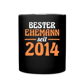 Valentine's Day Best Husband Since 2014 - Full Colour Mug - black - Front