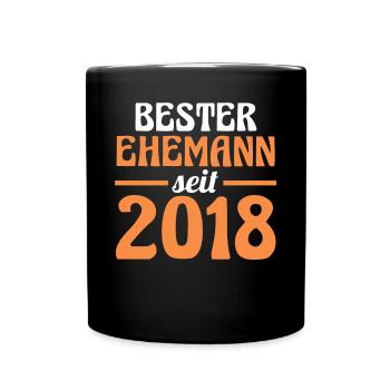 Valentine's Day Best Husband Since 2018 - Full Colour Mug - black - Front