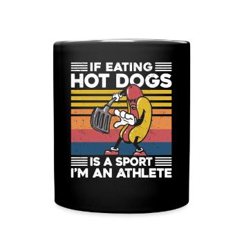 Hot Dog Adulte Rétro Si Manger Chaud - Mug uni - noir - Devant