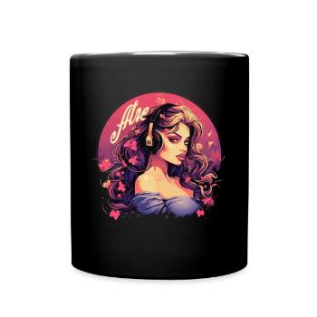 Retro DJ Party Mix für Frauen für einen DJ - Tasse einfarbig - Schwarz - Vorne