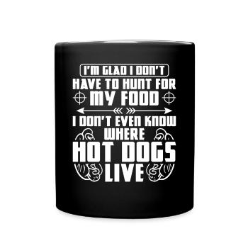 Hot Dog Adult I'm Glad I Don't - Full Colour Mug - black - Front