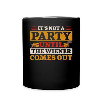 Hot Dog Adult Humor Pun Naughty - Full Colour Mug - black - Front