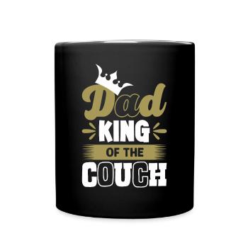 Dad King of the Couch funny Father and Dad Sayings - Full Colour Mug - black - Front