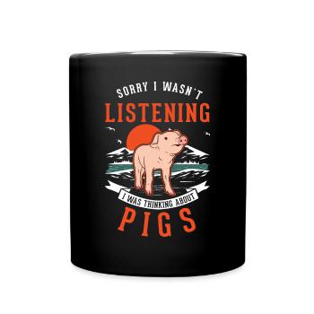 Pig Farmer Farmer Piggy - Full Colour Mug - black - Front