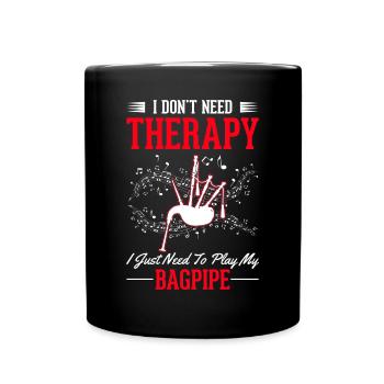 Bagpipe therapy bagpipers - Full Colour Mug - black - Front