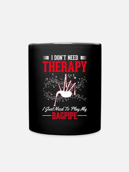 Dudelsack Therapie Dudelsackspieler - Tasse einfarbig - Schwarz