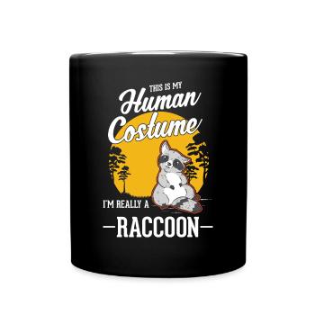 Costume Waschbär Raton laveur Halloween - Mug uni - noir - Devant