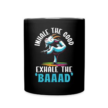 Professeur de yoga drôle de méditation de yoga de chèvre Namaste - Mug uni - noir - Devant