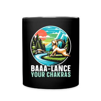 Lustige Ziege Yoga Meditation Yogalehrer Namaste - Tasse einfarbig - Schwarz - Vorne