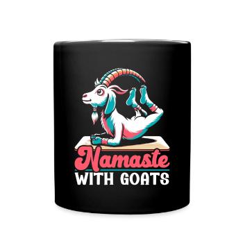 Funny Goat Yoga Meditation Yoga Instructor Namaste - Full Colour Mug - black - Front