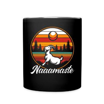 Funny Goat Yoga Meditation Yoga Instructor Namaste - Full Colour Mug - black - Front