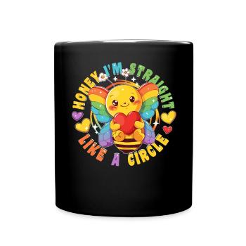 Süße Biene Regenbogen LGBTQ Community Retro 80s - Tasse einfarbig - Schwarz - Vorne