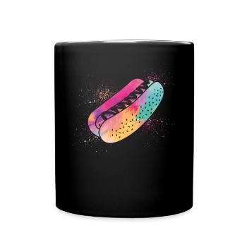 Hot-dog Adulte Aquarelle - Mug uni - noir - Devant