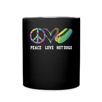 Hot Dog Adulte Tie Dye Peace Love - Mug uni - noir - Devant