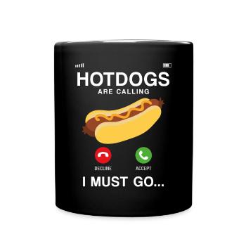 Hot Dog Adult Phone Display Hot - Full Colour Mug - black - Front