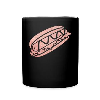 Hot Dog Adult Pink Diamonds - Tasse einfarbig - Schwarz - Vorne
