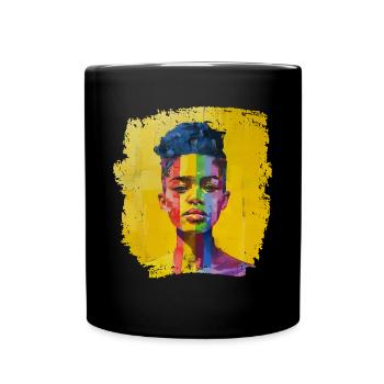 Pride and Strong - LGBTQIA+ - Full Colour Mug - black - Front
