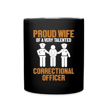 Fière épouse d'un agent correctionnel - Mug uni - noir - Devant