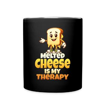 Le fromage fondu est ma thérapie - Mug uni - noir - Devant