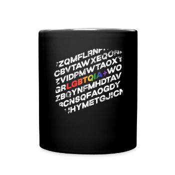 LGBTQIA+ Pride and Strong LGBTQIA+ - Tasse einfarbig - Schwarz - Vorne