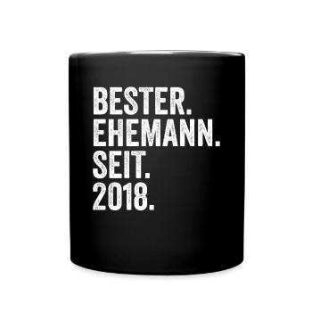 Valentine's Day Best Husband Since 2018 - Full Colour Mug - black - Front