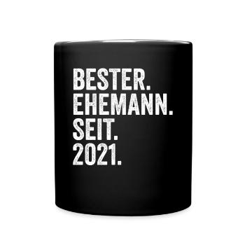 Valentinstag Bester Ehemann Seit 2021 - Tasse einfarbig - Schwarz - Vorne