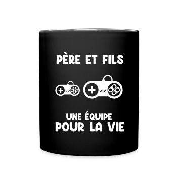 Father and Son Gamer Team for Life Gaming Dad - Full Colour Mug - black - Front