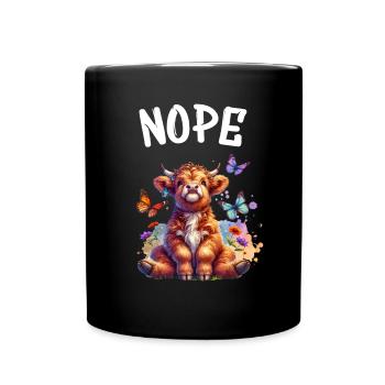 Highland Cow dit non aux garçons et aux filles - Mug uni - noir - Devant