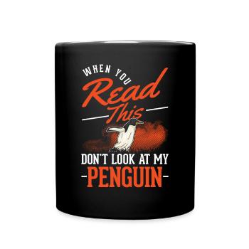 Pinguin Penguin Kaiserpinguin Gelbaugenpinguin - Tasse einfarbig - Schwarz - Vorne