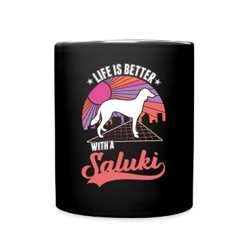 Life is better with Salukis - Full Colour Mug - black - Front