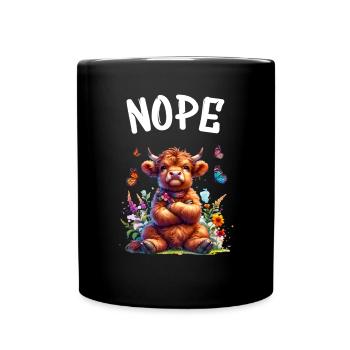 Highland Cow dit non aux garçons et aux filles - Mug uni - noir - Devant