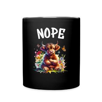 Highland Cow dit non aux garçons et aux filles - Mug uni - noir - Devant