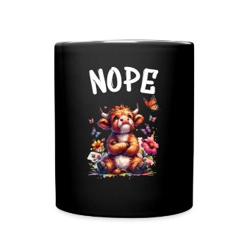 Highland Cow dit non aux garçons et aux filles - Mug uni - noir - Devant