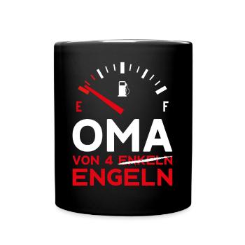 MUTTERTAG OMA VON 4 ENKELN ENGELN OMA - Tasse einfarbig - Schwarz - Vorne