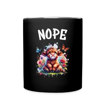 Highland Cow dit non aux garçons et aux filles - Mug uni - noir - Devant