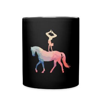 Loves Horse Vaulting Gift - Full Colour Mug - black - Front
