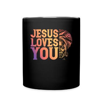 African American Christ Jesus Black Women - Full Colour Mug - black - Front