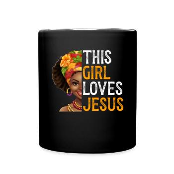 African American Christ Jesus Black Women - Full Colour Mug - black - Front