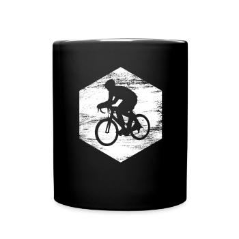 Cyclist Drawing - Full Colour Mug - black - Front